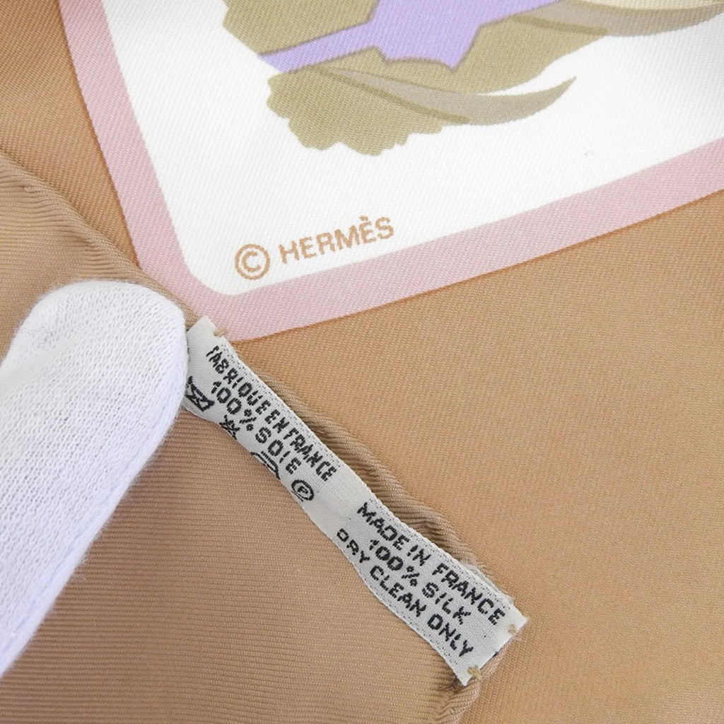 VERTS Silk Kare90 (Good) Scarf HERMES Mallard Pre-Owned Muffler Hermes COLS Orange