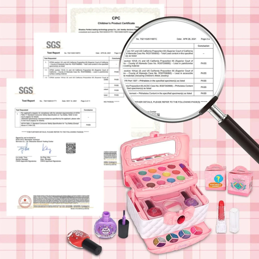 Kids Girls Non-Toxic for Gift, Frozen Set, Washable Birthday 24Pcs Kids Christmas Toys Year Cosmetic & Kit Set Makeup Makeup 3-12 Makeup Real Pink Olds Girls, Toddler Safe Makeup for