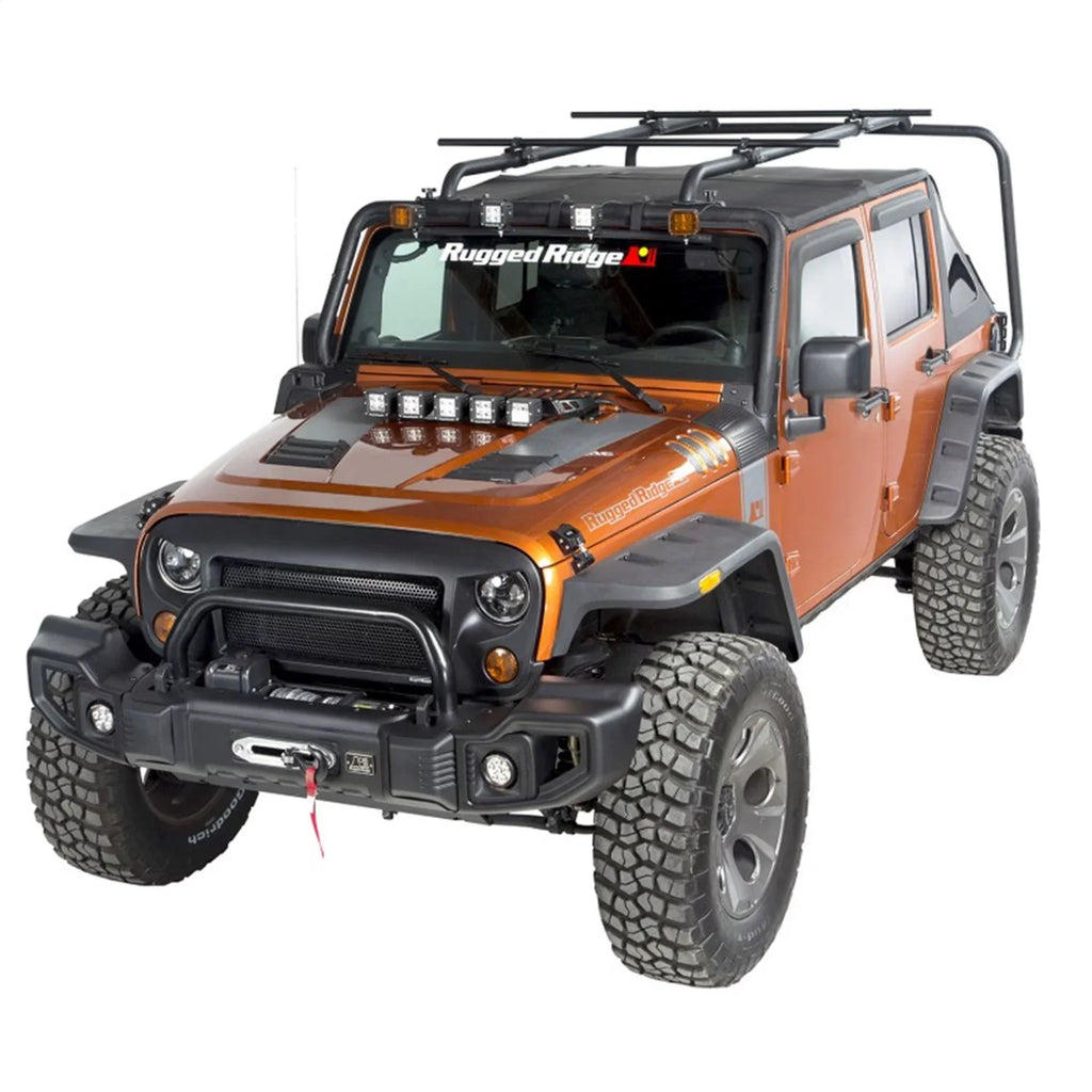 JK 11703.11 Wrangler Crossbars by Rack Ridge Rugged Roof Steel, | Crossbar Sherpa RealTruck 56.5" with | | JK Black Jeep Wrangler Tubes, for Compatible 2007-2018