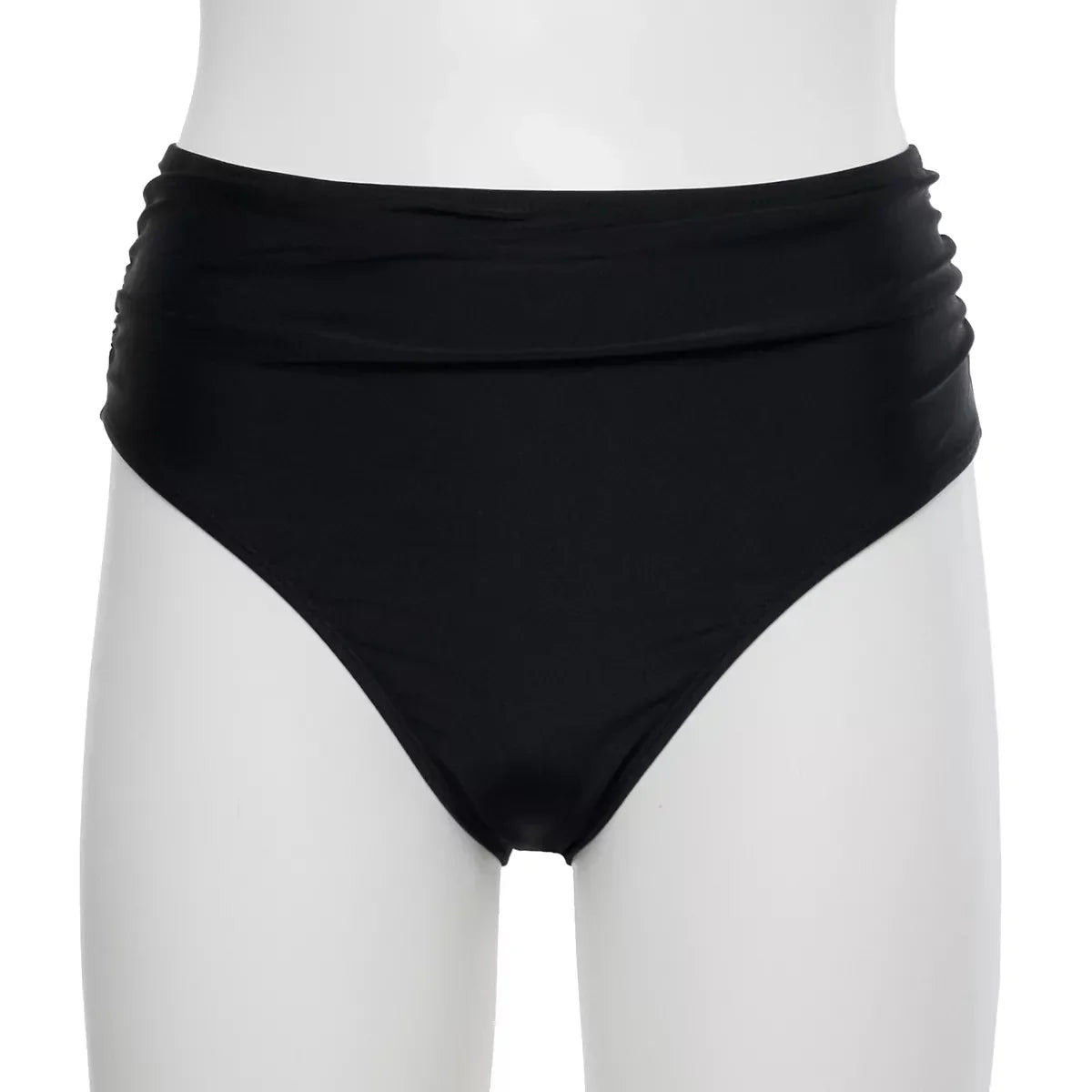 Hi Front BLACK S Top Miller + Shirred Bikini Twist Bottom Nicole Waist 2Pc
