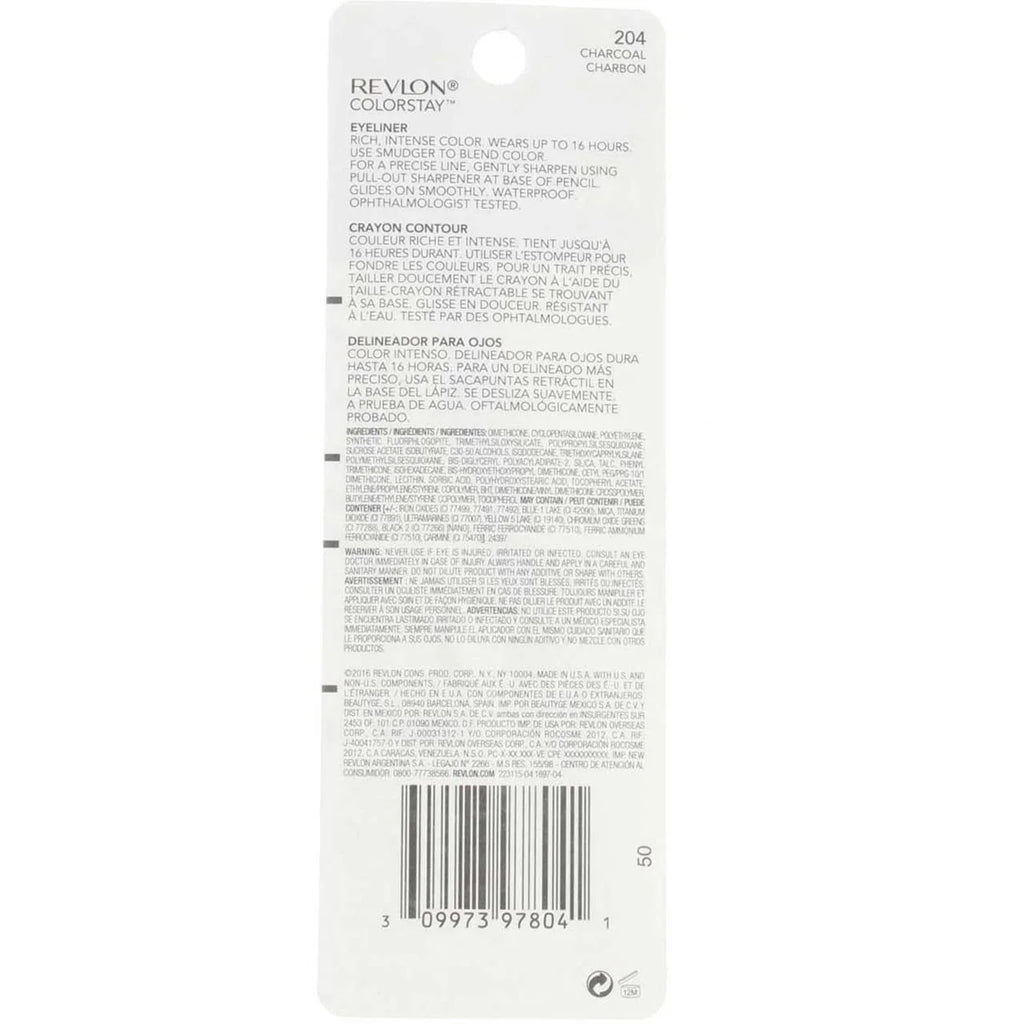 Colorstay (Pack [204], 0.01 Revlon Oz Charcoal Eyeliner Pencil, Of 4)