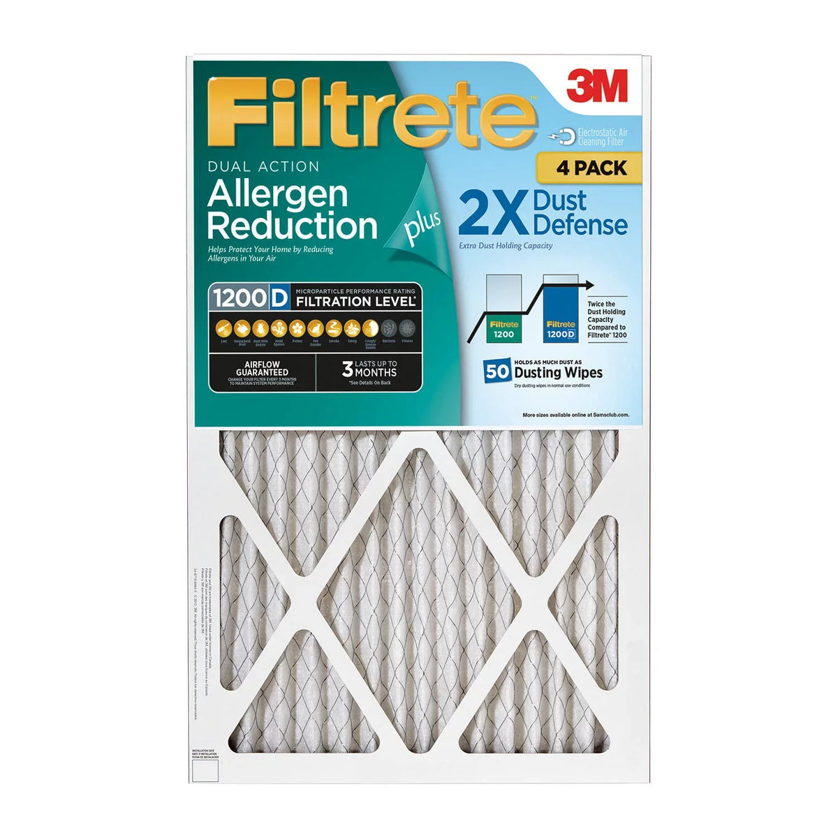Plus x Allergen 25 Filter, 25 in Dust in Filtrete(TM) in 1 Reduction x