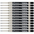 Pens Refill 12-Total for Point Gel Roller Rollerball Ball Ink Medium Black Parker refills
