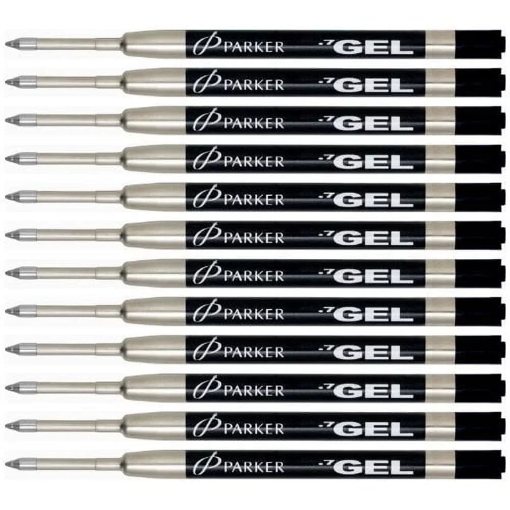 Pens Refill 12-Total for Point Gel Roller Rollerball Ball Ink Medium Black Parker refills