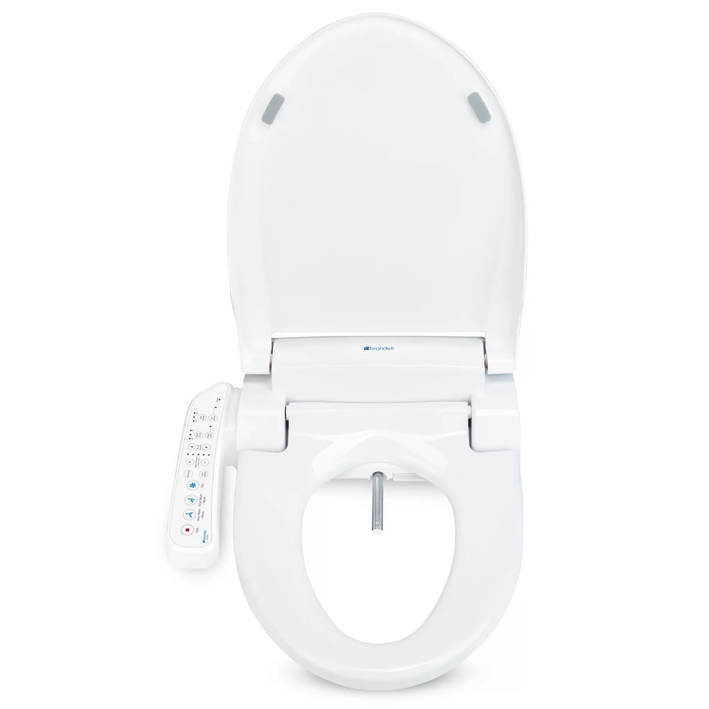 Bidet Seat Stainless White Brondell Dryer Steel SE400 Nozzle, Round Sidearm, Swash and with