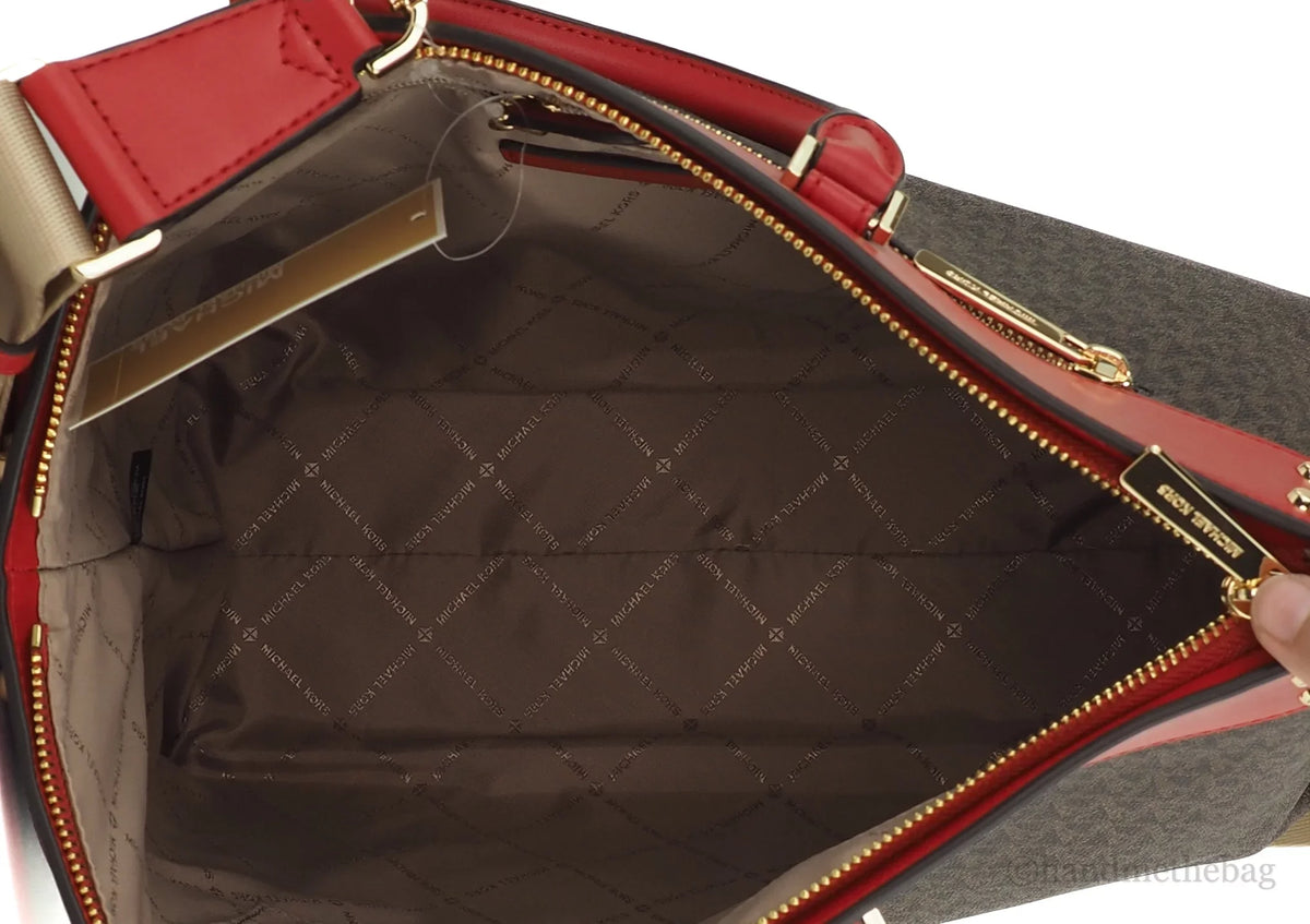 Signature Pvc Travel Zip North Kors Handbag Tote Large South Flame Top Michael