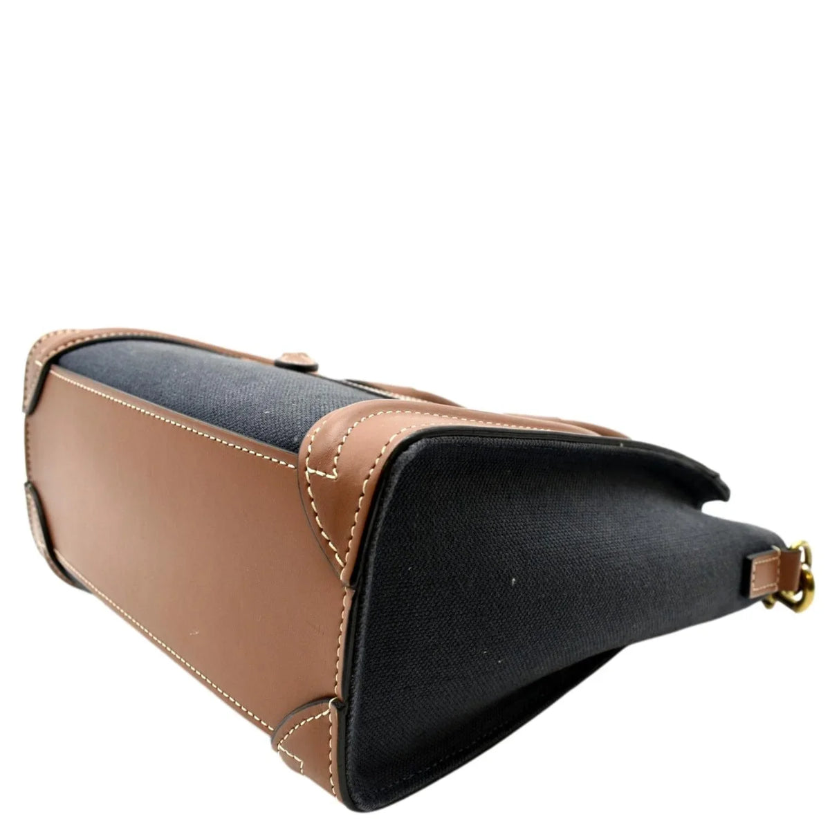 Bag Denim Pre-owned Bicolor Luggage Crossbody Leather Tote CELINE