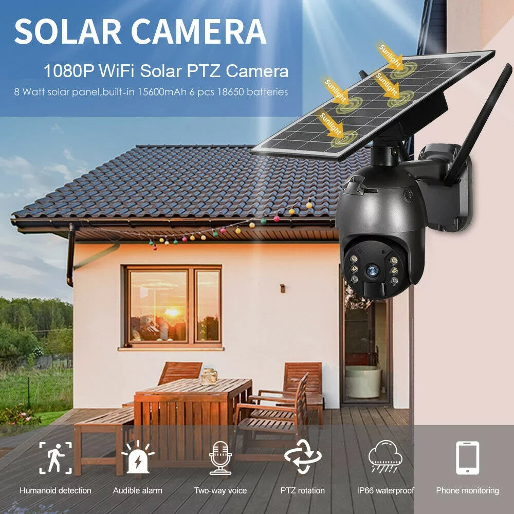 Audio, 2-Way PTZ Surveillance Human Wireless Waterproof, Camera, Security 1080P CCTV IP66 Detection, WIFI Outdoor Detection PIR AI Solar Motion HD DFITO Camera Camera Security