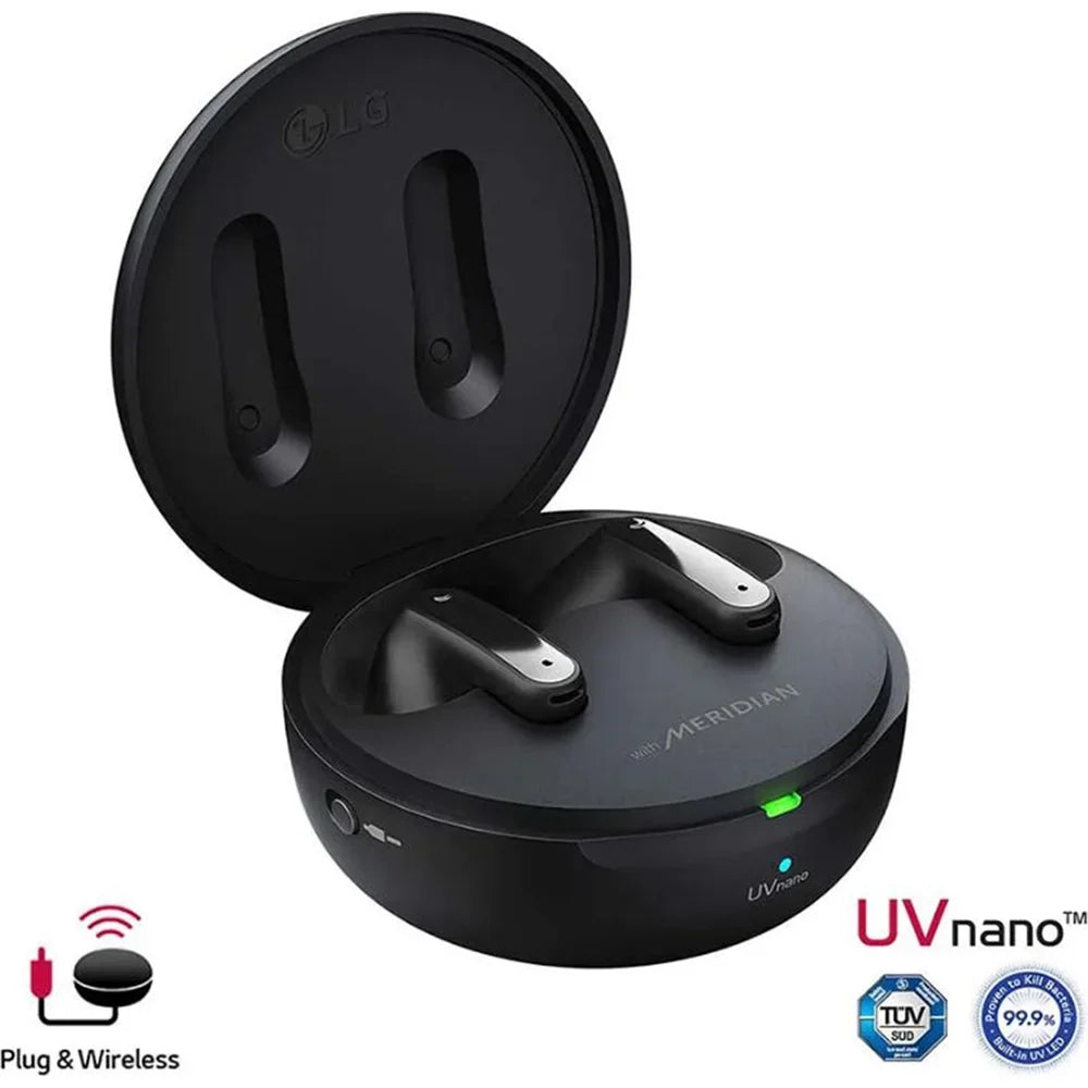 TONE LG Black Open UVnano Earbuds, Cancellation Noise Box Active FP7C True Free Wireless