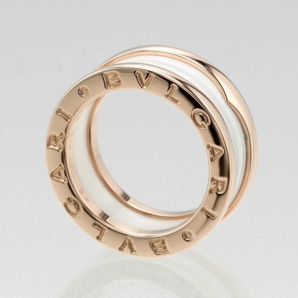 Pre-Owned B 7.22g I112223130 Ring Bvlgari Approx. One Gold Zero BVLGARI (Good) PG K18 Pink Ceramic