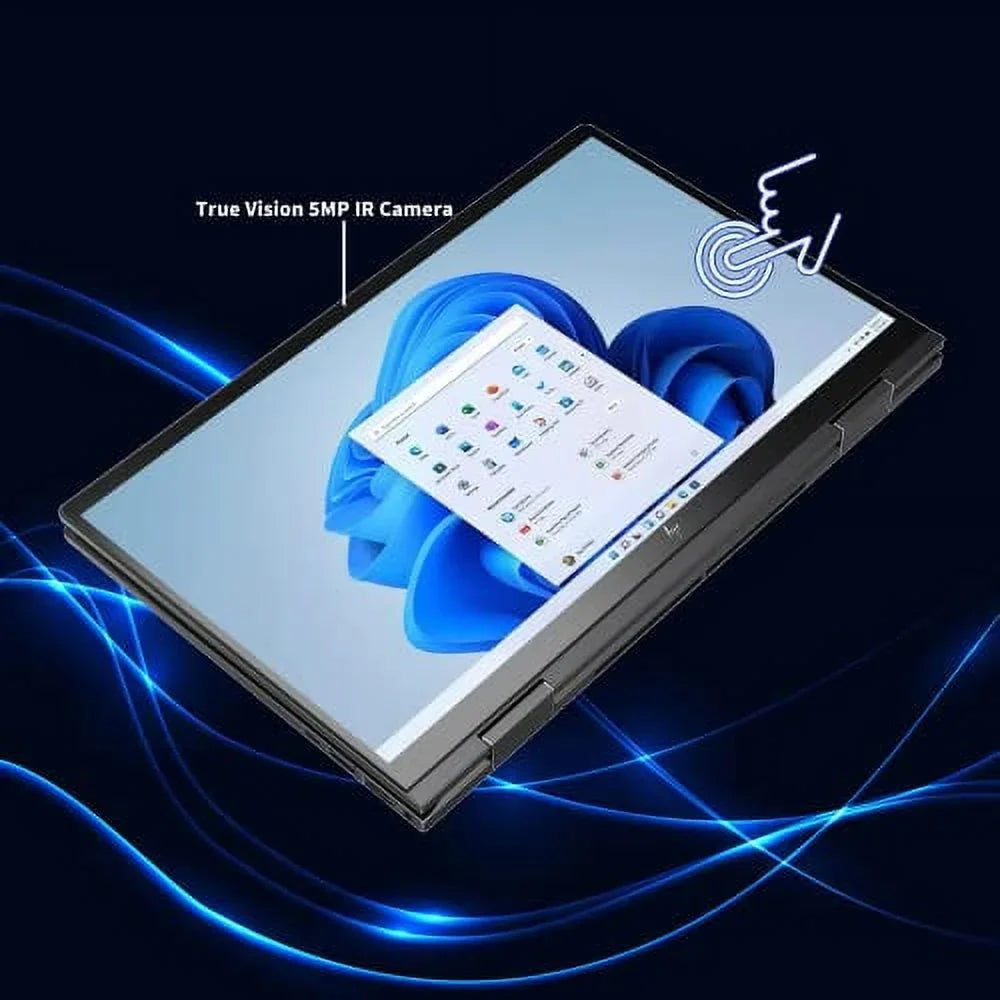 Radeon Touchscreen Vision SSD, USB PCIe Win RAM, 5MP Backlit IR 15.6" 32GB Keyboard, True 64GB AMD 5825U, Card 11, Envy Graphics, 2TB AMD Laptop, x360 HP Ryzen Black, 2022 2-in-1 7 Camera,