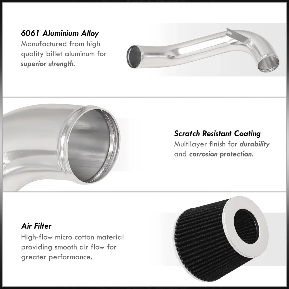 06 Air 2007 Cold Pipe EX 2008 09 Distributors + DX JDM Aluminum Honda L4 10 2010 07 2011 11 Induction System Intake 2009 LX For Civic Piping 2006 Polished Compatible/Replacement Filter 08 CAI 1.8L AJP