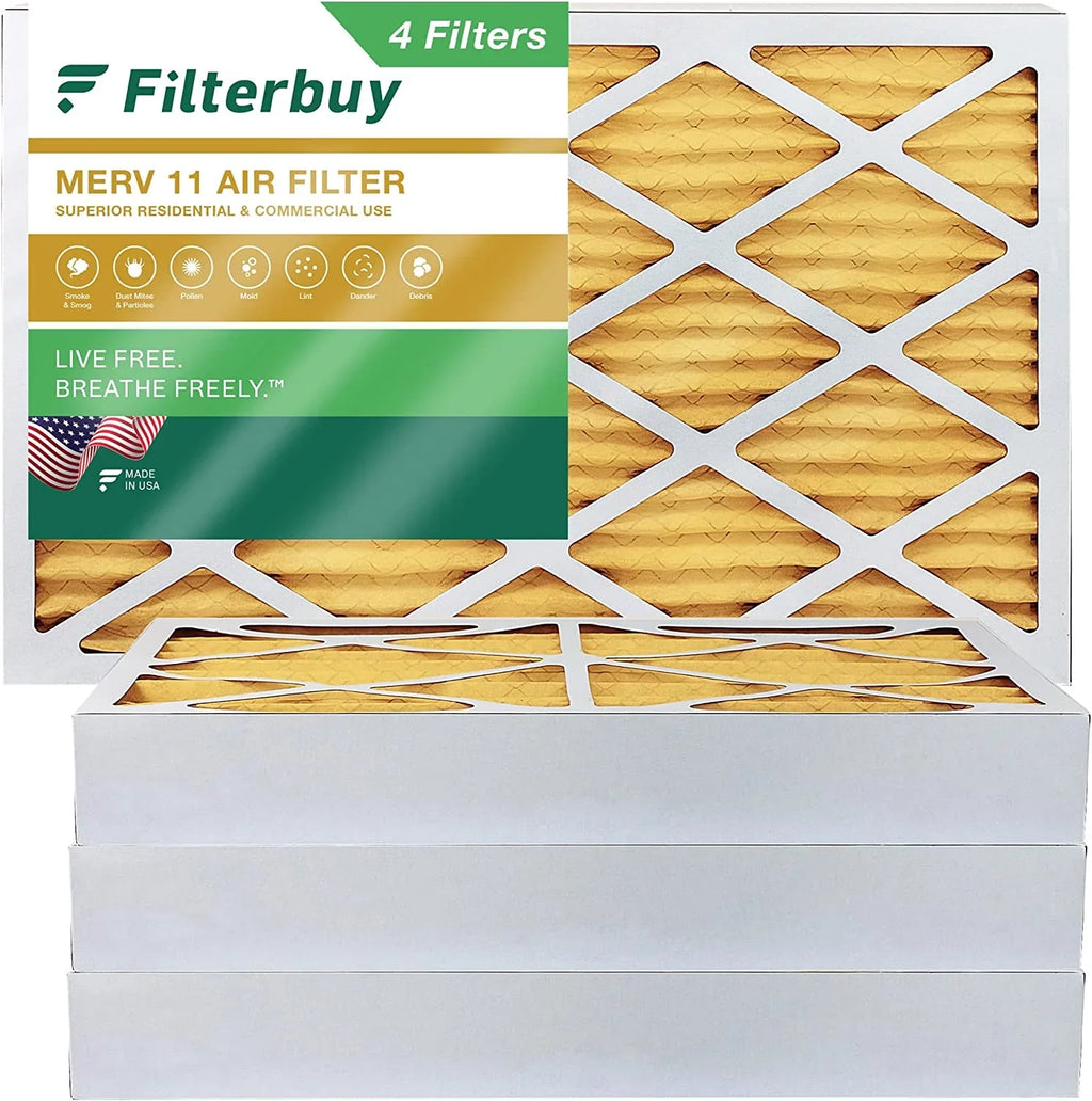 Furnace 8x20x4 HVAC Filters (4-Pack) Pleated AC MERV Air 11 Filterbuy