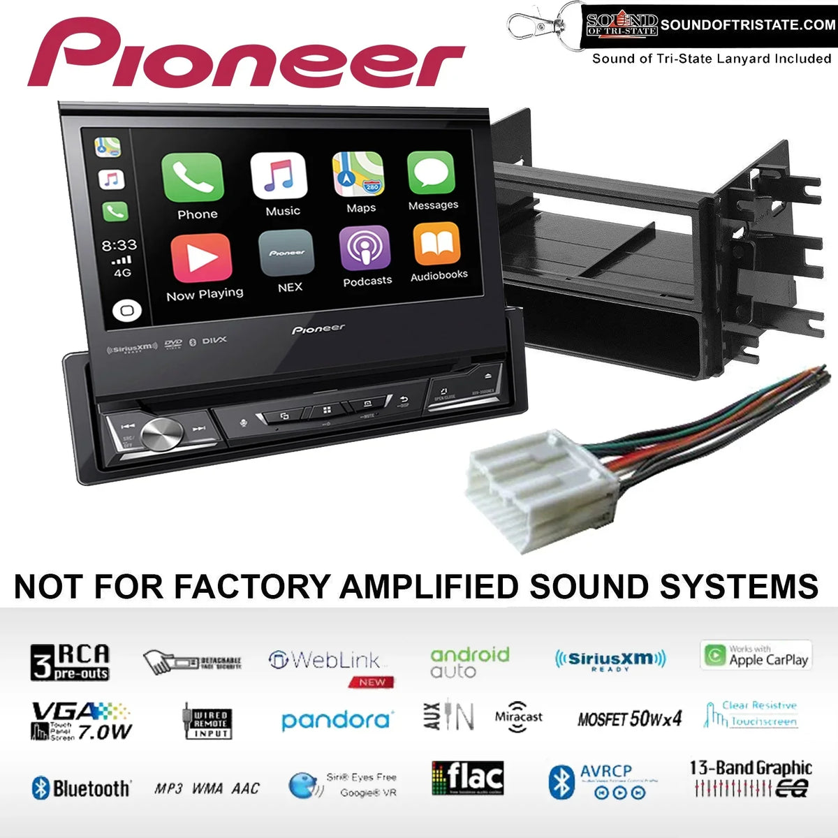 AVH-3500NEX Mitsubishi Pioneer Single Fits Receiver 1995-2005 DVD Eclipse