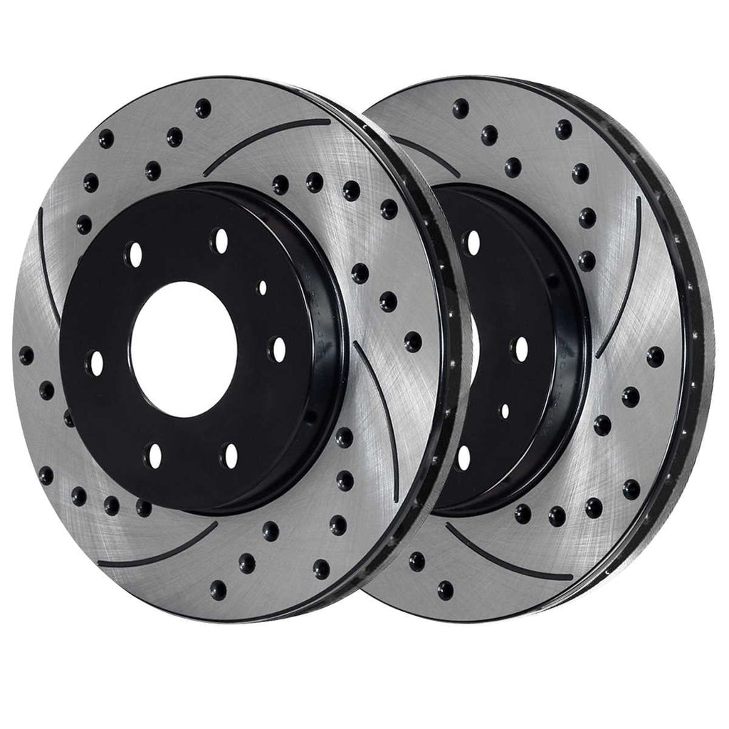 for Ceramic Buick Chevrolet Saturn Brake Pads Rotors AutoShack Limited Enclave Replacement Driver and Side GMC Black Drilled and Front 2009-2017 Passenger Acadia Kit Traverse Slotted 2008-2017 Outlook