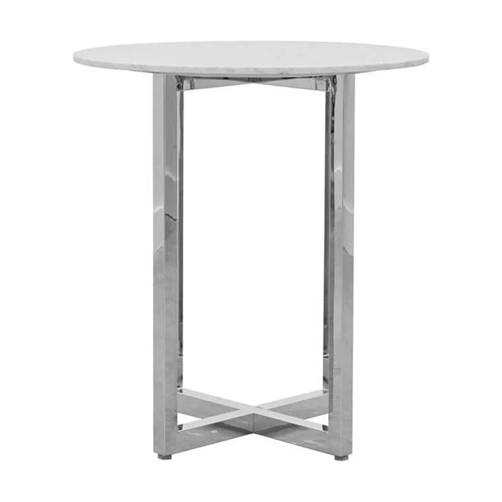 in Bar Top Table Taupe w Marble Amalfi Round Modus 32"