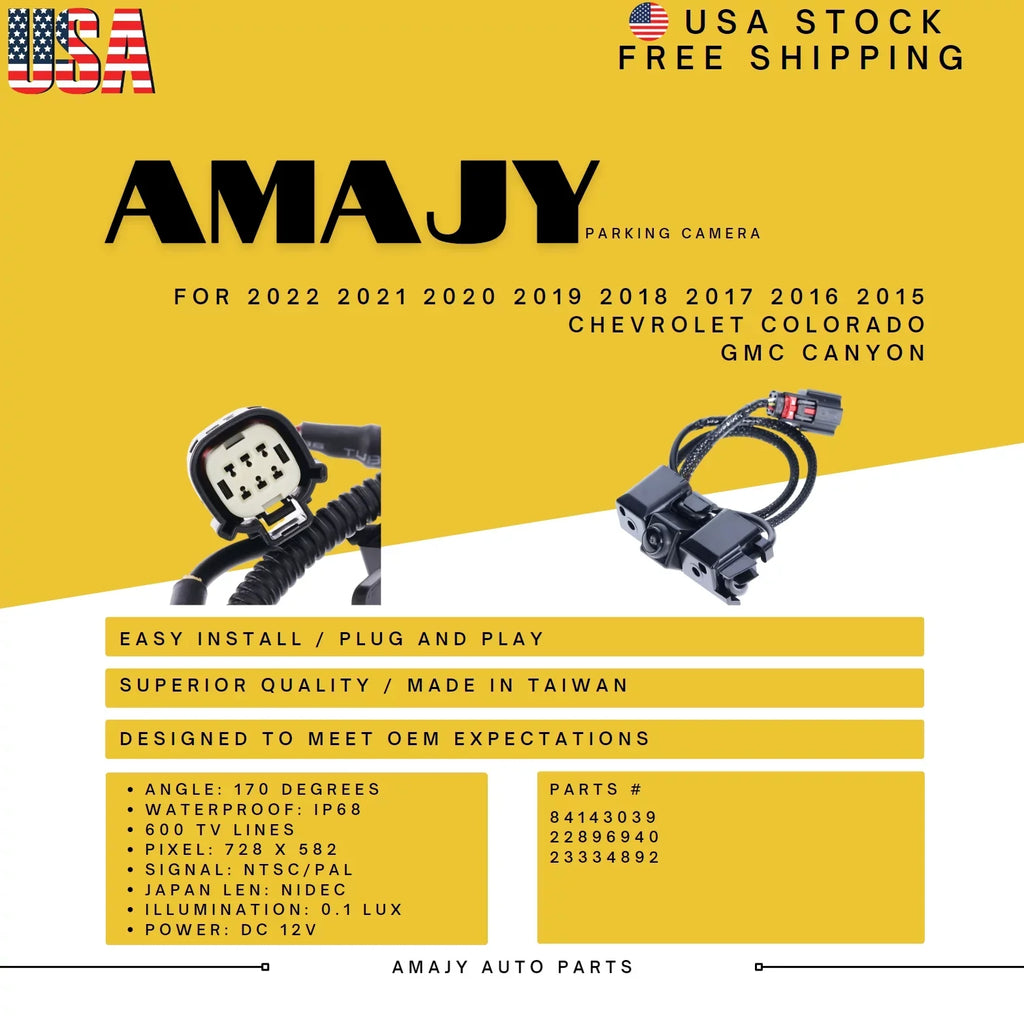 15-22 Canyon Colorado Replaces 23334892 Backup for Camera Chevrolet 84143039 GMC 22896940