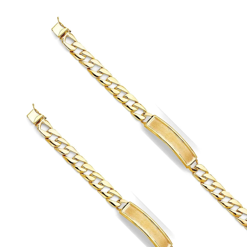 Cuban 13.6 and wristband Jewelry Chain | 8" Weight - Men| 14k | Link 14KY Stamp Elegant Women ID Gold Bracelets for Men’s Yellow Gold