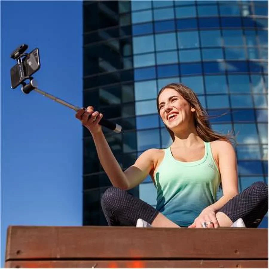 Stick Rechargeable Smart Selfie with Light Black Battery, Silver