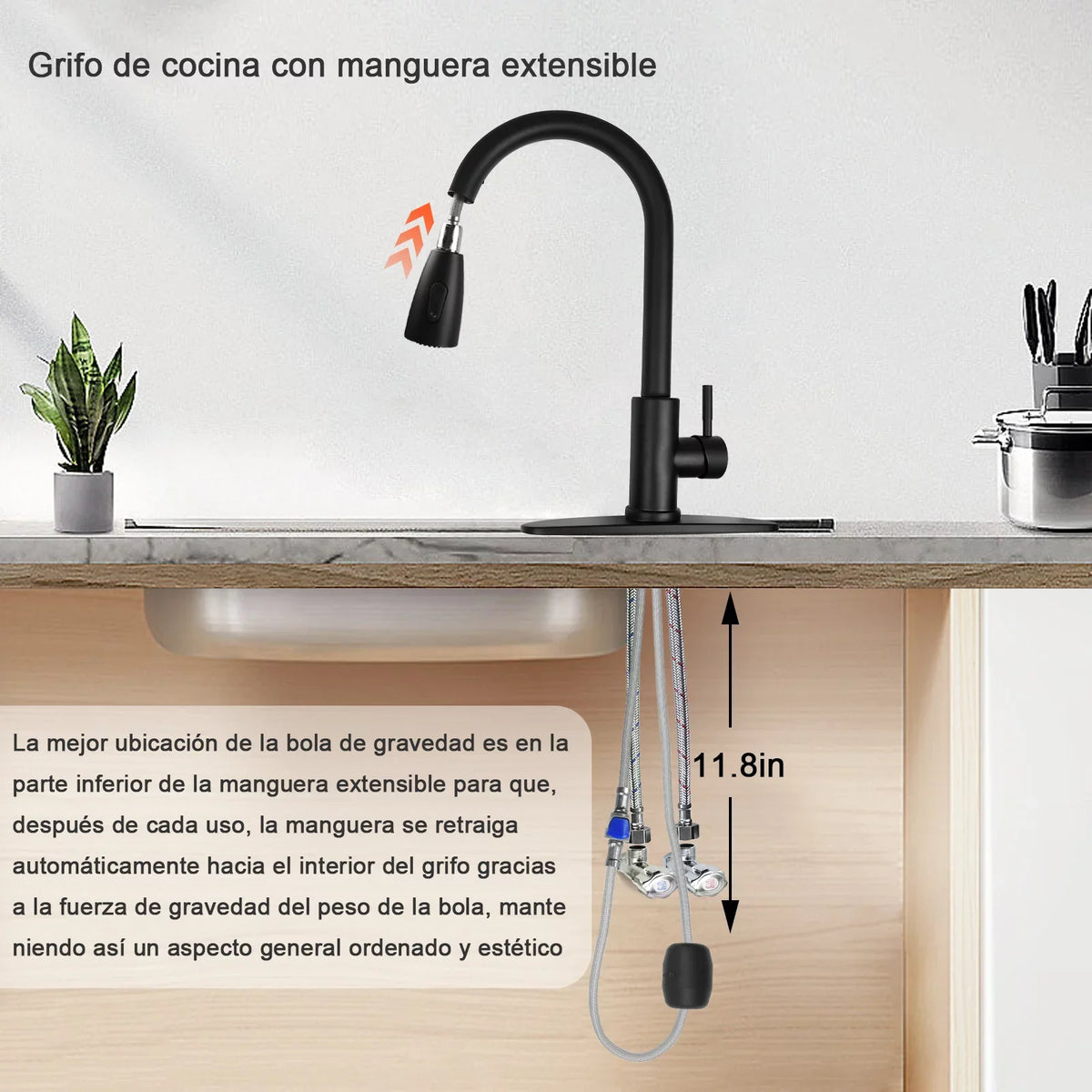 High RV, Bar, with Faucets Single Handle for Kitchen Kitchen Stainless Deck Faucet Silver Commercial Faucet Kitchen, Kitchen Arc Sink Plate, Modern Steel with Pull Sprayer, Down