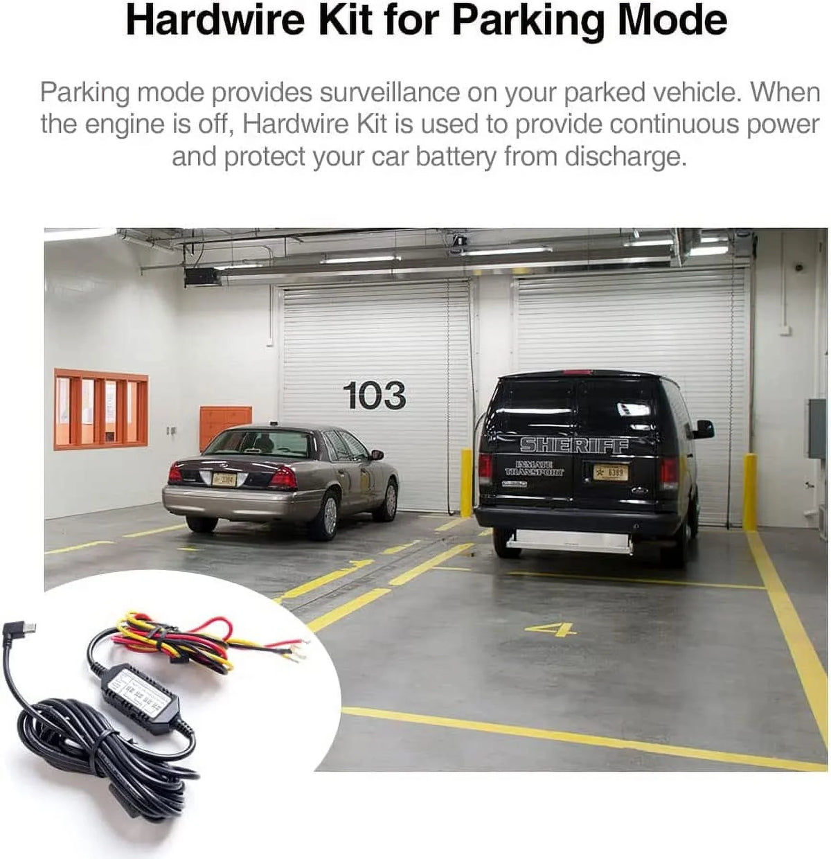 Acc HK4 Kit Cam, Mode USB-C T130, Voltage for Low VIOFO Hardwire Wire Dash Kit, A119MINI Parking for Protection Hard