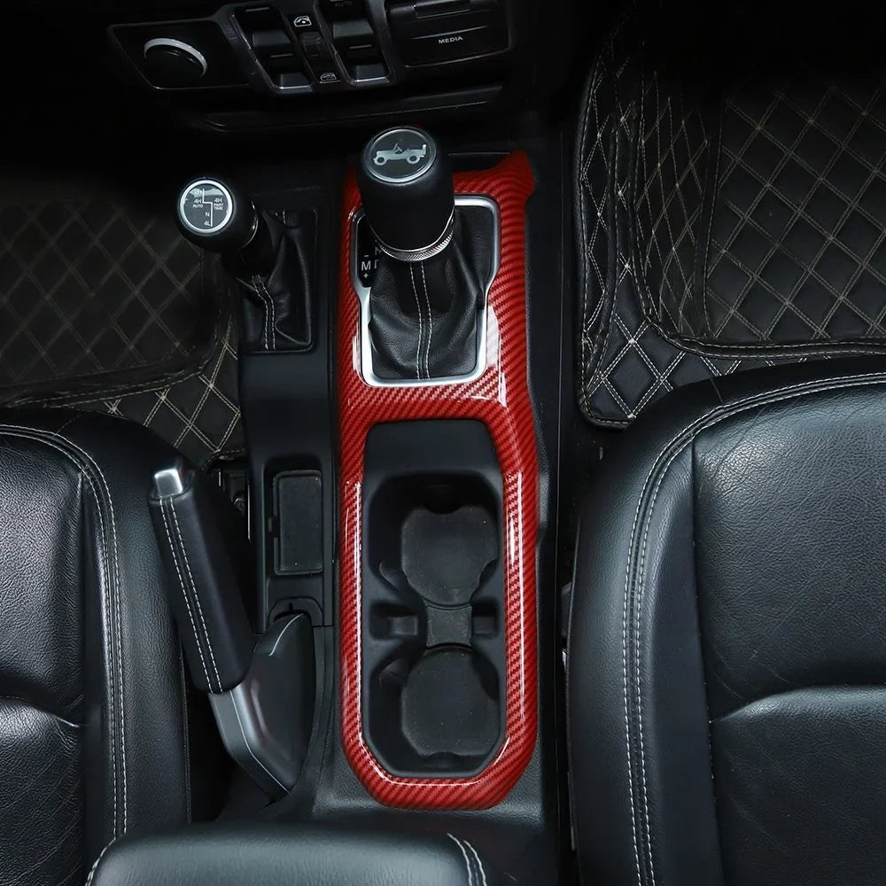 Jeep Panel Cup Gear For Trim Shift Teledu Wrangler Cover Red Parts Holder Carbon