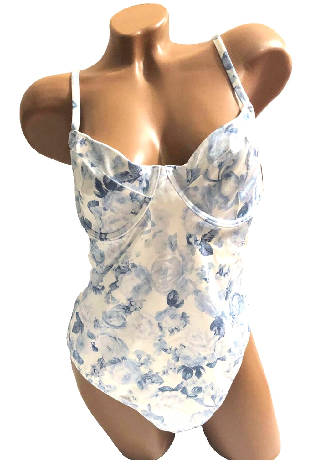 Secret Victoria's White Size Swimsuit Wicked Piece Blue One Essential NWT Toile X-Large Rose