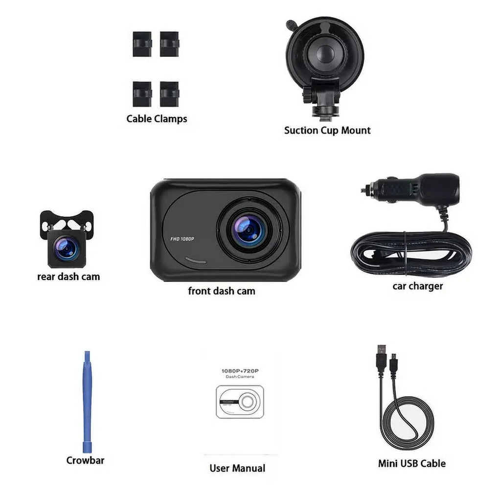 1080P TOGUARD with Loop Cam Camera Recording, 2.45-inch LCD G-Sensor, Car Parking Display, and Night Rear, Mode, with Camera, Dash Vision, Dash WDR Front Dashcam
