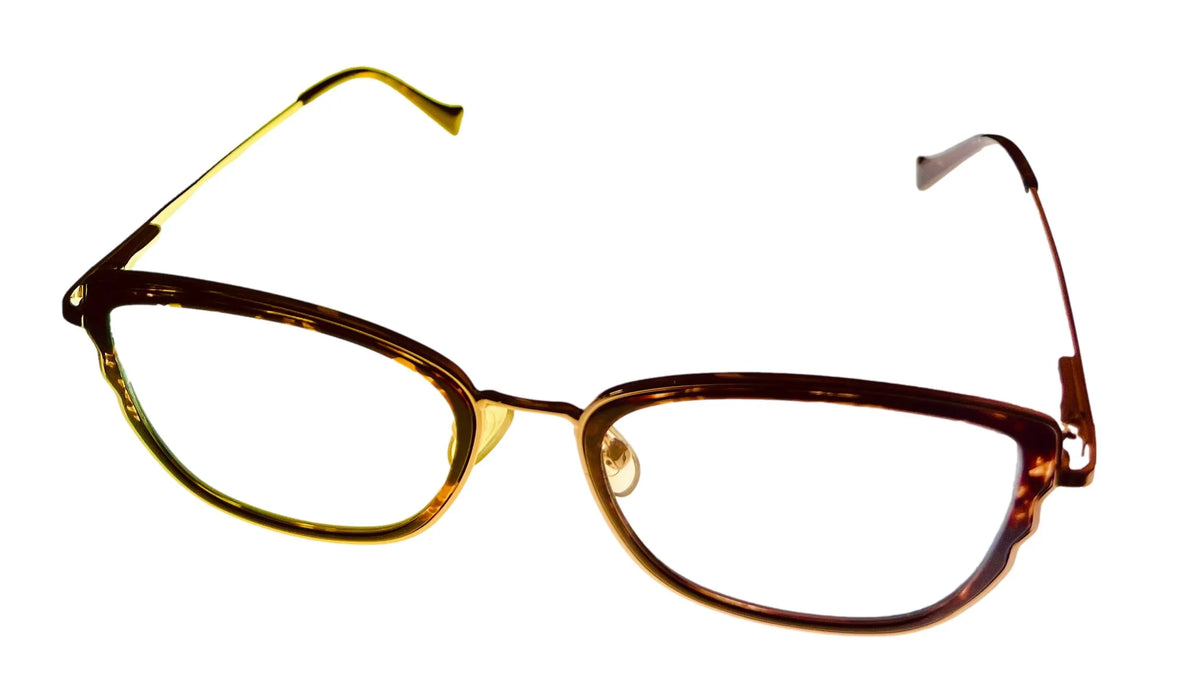 Eyeglass Brand D116. Lucky Gold Butterly Metal Tortoise 54mm Women's
