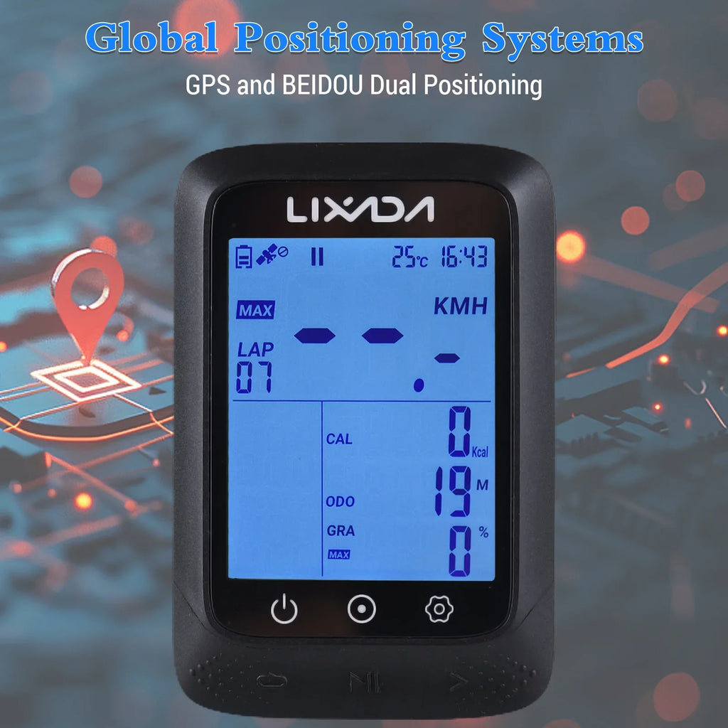 Compatible Wireless BT APP ANT+ Sensor GPS Lixada Computer Strava Gradient Waterproof Altitude with 2.3in Bike