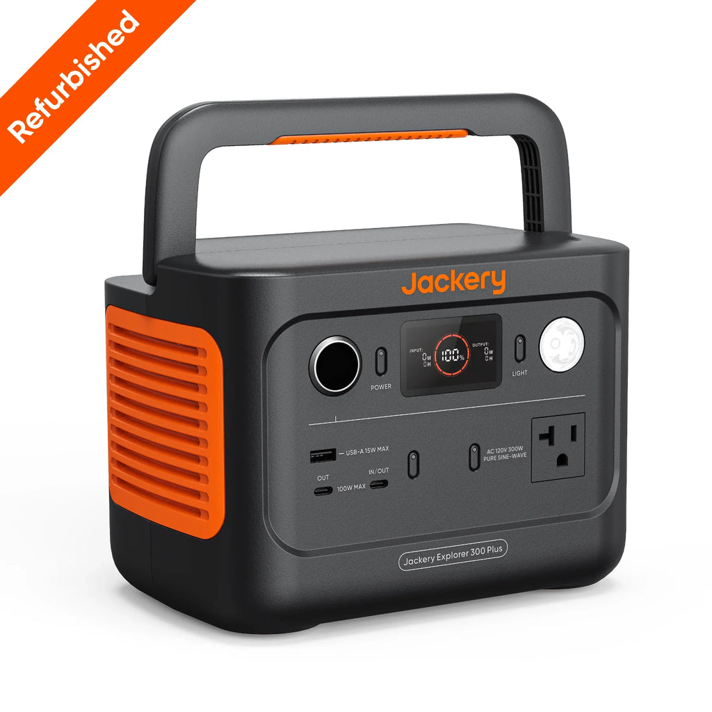 and Jackery Panel Generator Traveling, Not 288Wh Emergencies (Refurbished) Battery, for LiFePO4 Included) Explorer Outdoors, 300 Station, (Solar Plus Power Camping, RV, Solar Portable Backup Restored