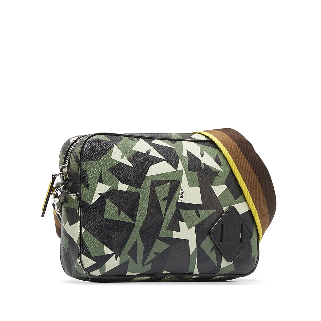 Eyes Monster Camouflage Camera Pre-Owned Calf (Good) Green Unisex Authenticated Bag Fendi Crossbody Bag Leather