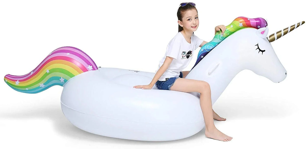 Toys Beach Big Adults Swimming Large Blow with Kids Raft Unicorn On Pool Pool Float Inflatable Summer Ride Floatie Party Decorations Valves Up Rideable Lounge Fast