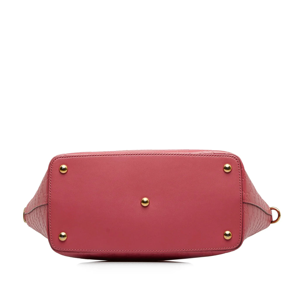 Calf Leather Authenticated Guccissima Pre-Owned (New Pink Defects) Unisex Satchel with
