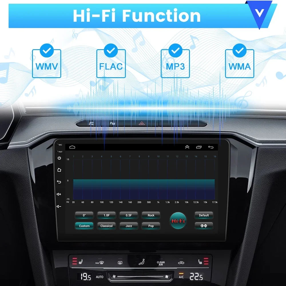 AHD FM Radio Backup HD Link 1080P 9'' 1+16G Bluetooth, Android 12 GPS Podofo WIFI Mirror Android Car Touchscreen Wireless DIN Carplay Camera Double Auto Stereo