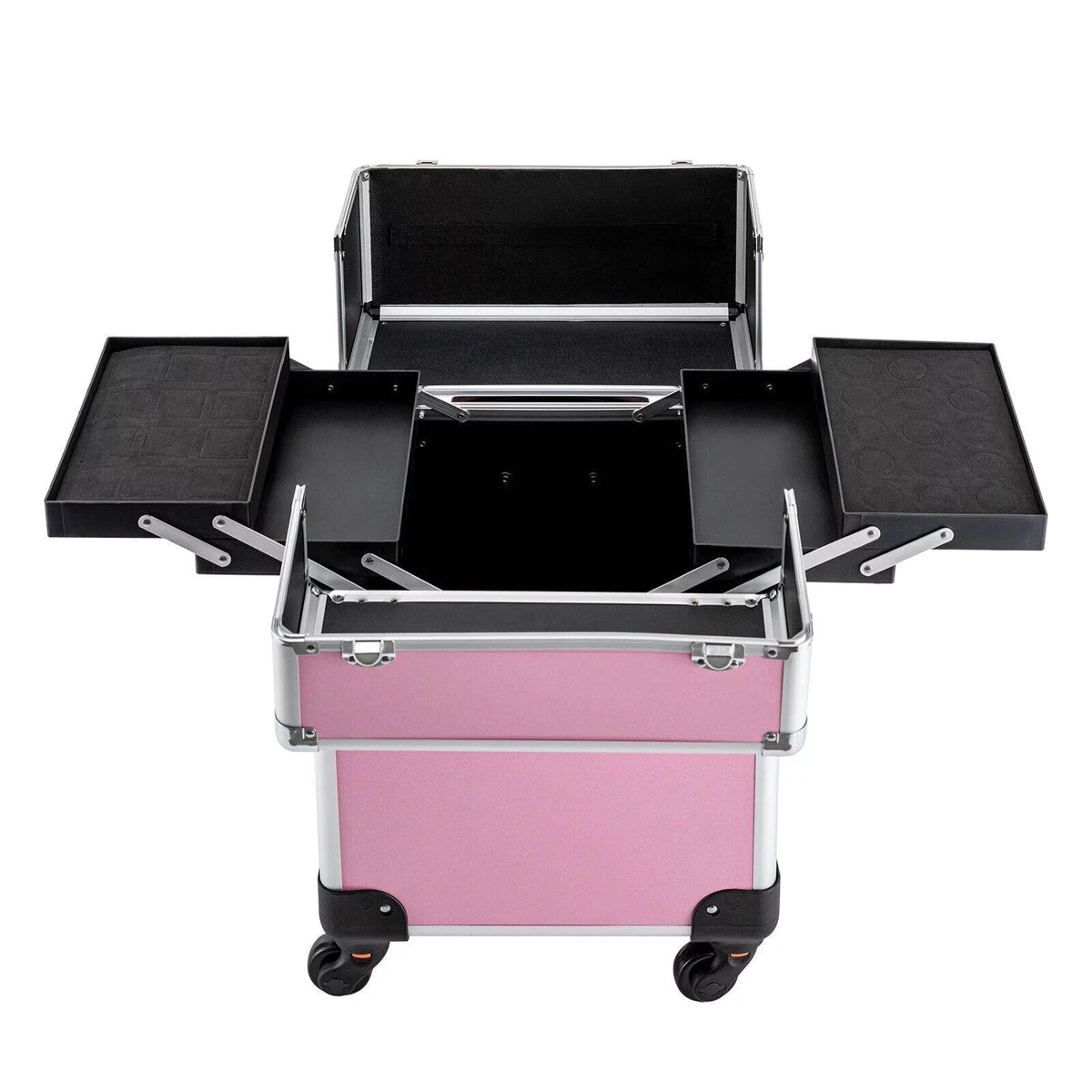 Storage Adjustable Cosmetic Travel Beauty Case for Case Professional Care Barber Miumaeov Train Salon Organizer Case Large Personal Rolling Dividers Cosmetic Makeup Trolley