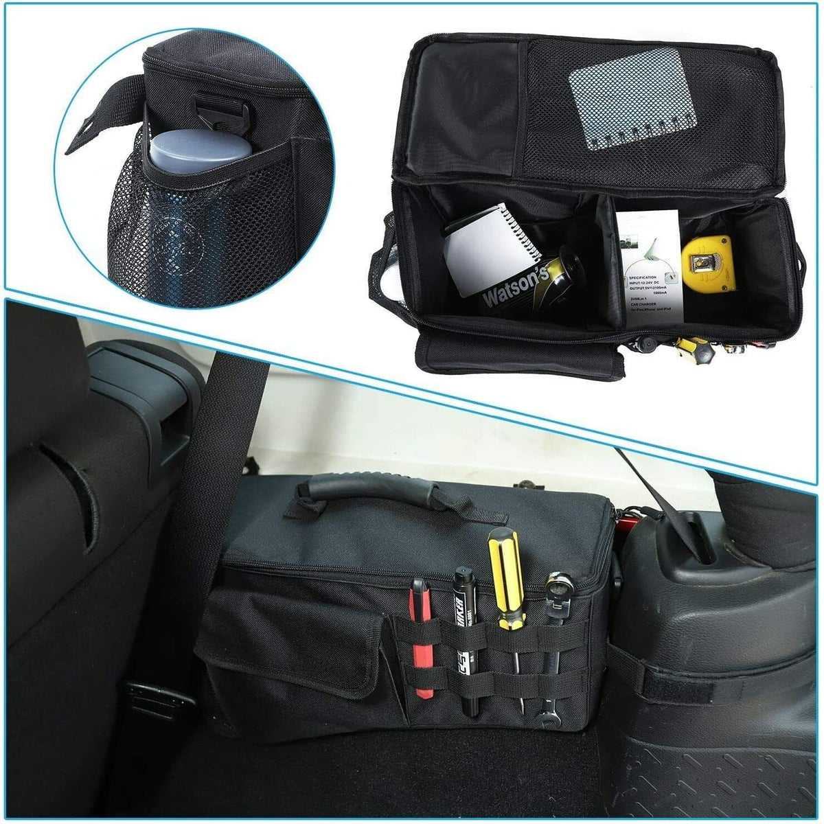 Side Trunk Teledu Bag Rear Black Storage Organizer Pockets
