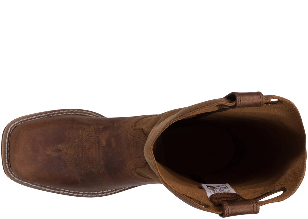 Smoky D(M) Square Brown Toe 5 Mountain Distressed US Waylon Boys' Boot Western
