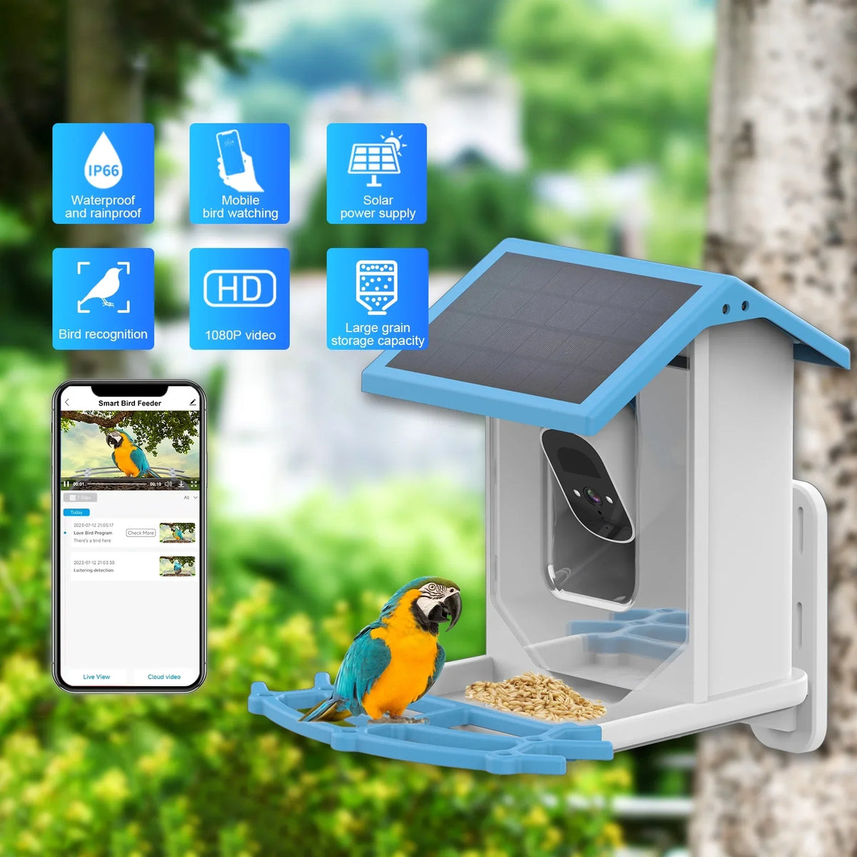 Real-time 1080p WaterproofCamera Waterproof Camera Camera CameraCamera With Feeder Vision Feeder Arealer camera,Ip66 Surveillance LowLowSolar Camera Smart