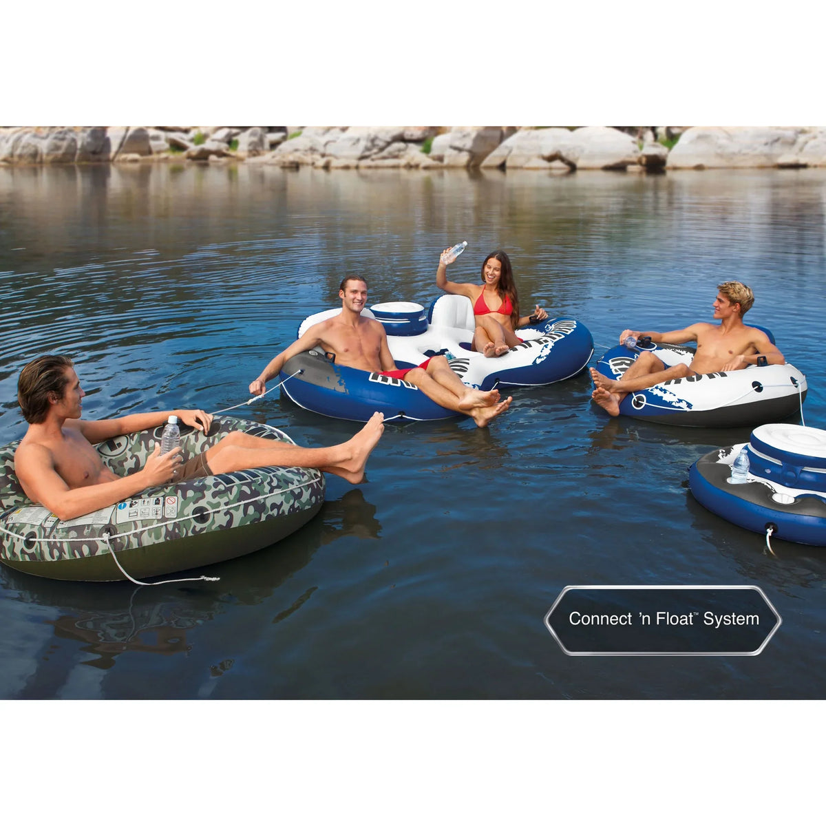 Run River 1 Tubes Pack 4 Single Person Pump Intex of Air and Floating 12V