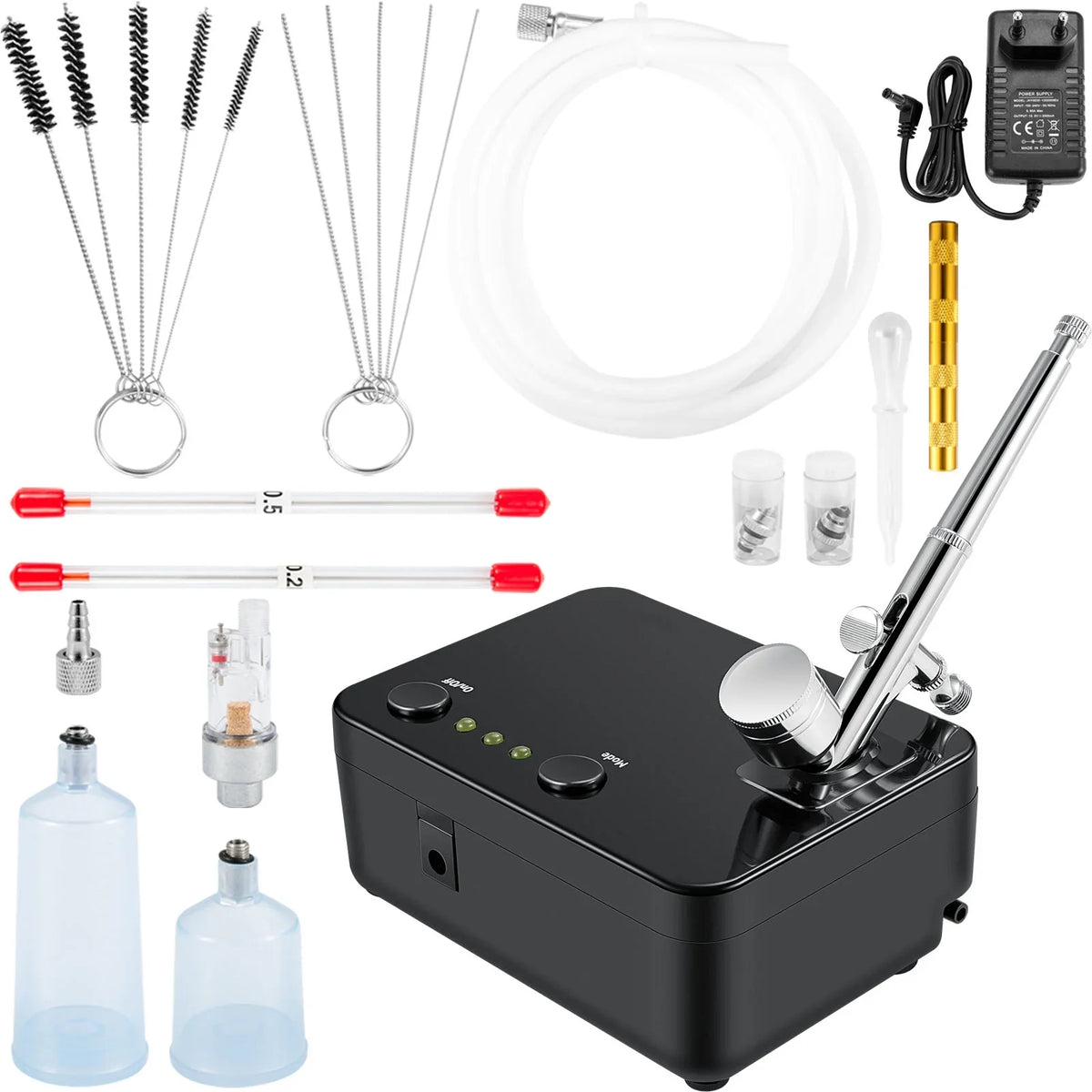 Tattoo Portable Feed w/ with Kit Airbrush Airbrush Cookie Airbrushing Art System Set Dual-action Multi-purpose Gravity Compressor, SKYSHALO Airbrushes, Nail Kit, Makeup