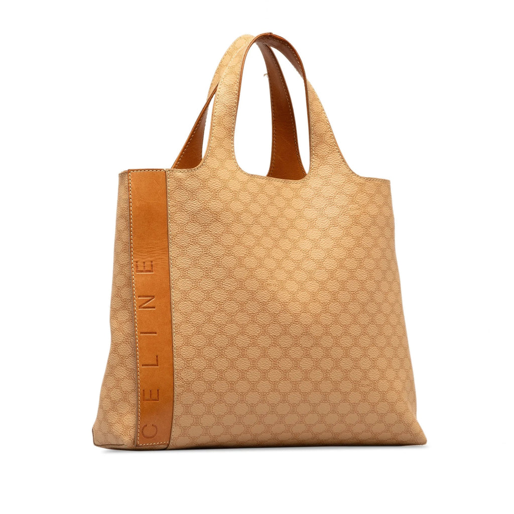 Tote Fabric Unisex Canvas Macadam Authenticated Coated Bag Celine (Good) Pre-Owned Brown