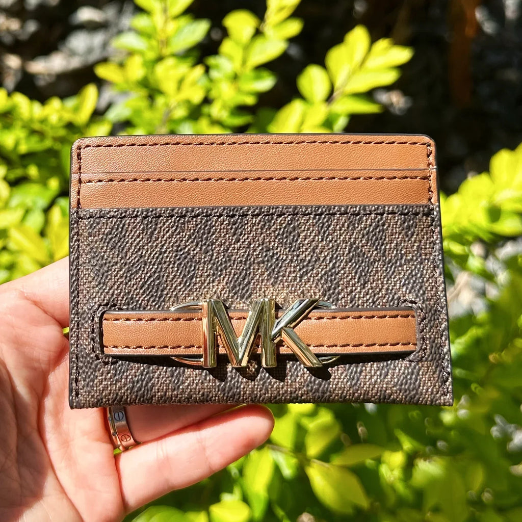 MK Holder Wallet Reed Brown Signature Large Kors Logo Card Michael