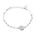 Bling Medal Cross Rosary wristband Virgin Silver Mary Jewelry Sterling Beads Prayer