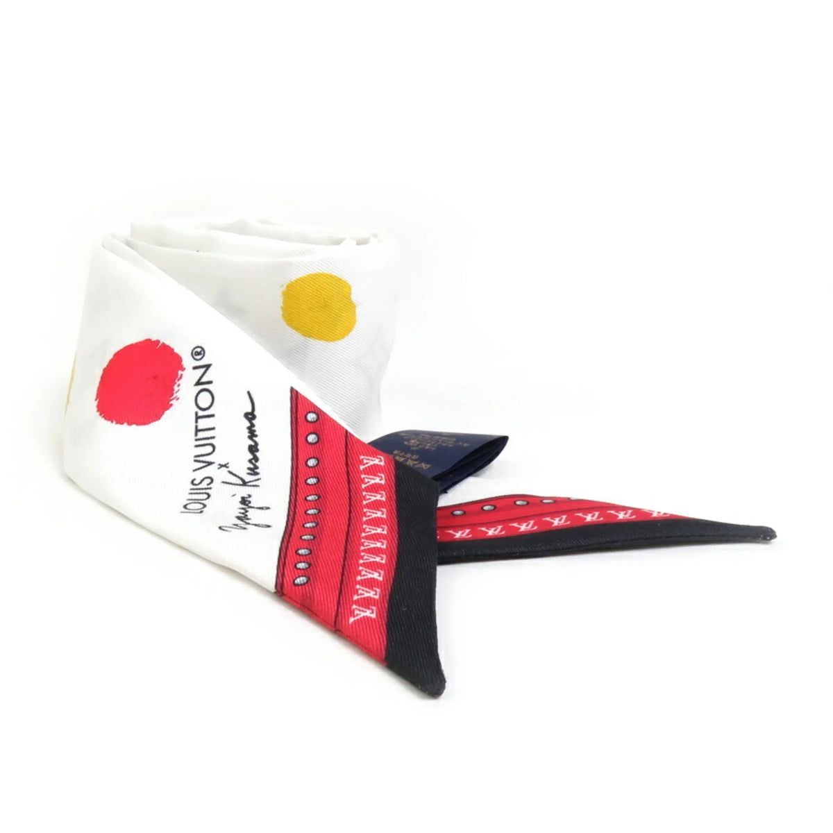x YK White M78284 BB Muffler Multicolor Pre-Owned (Good) Scarf Dot Painted Silk LV Women's Bandeau