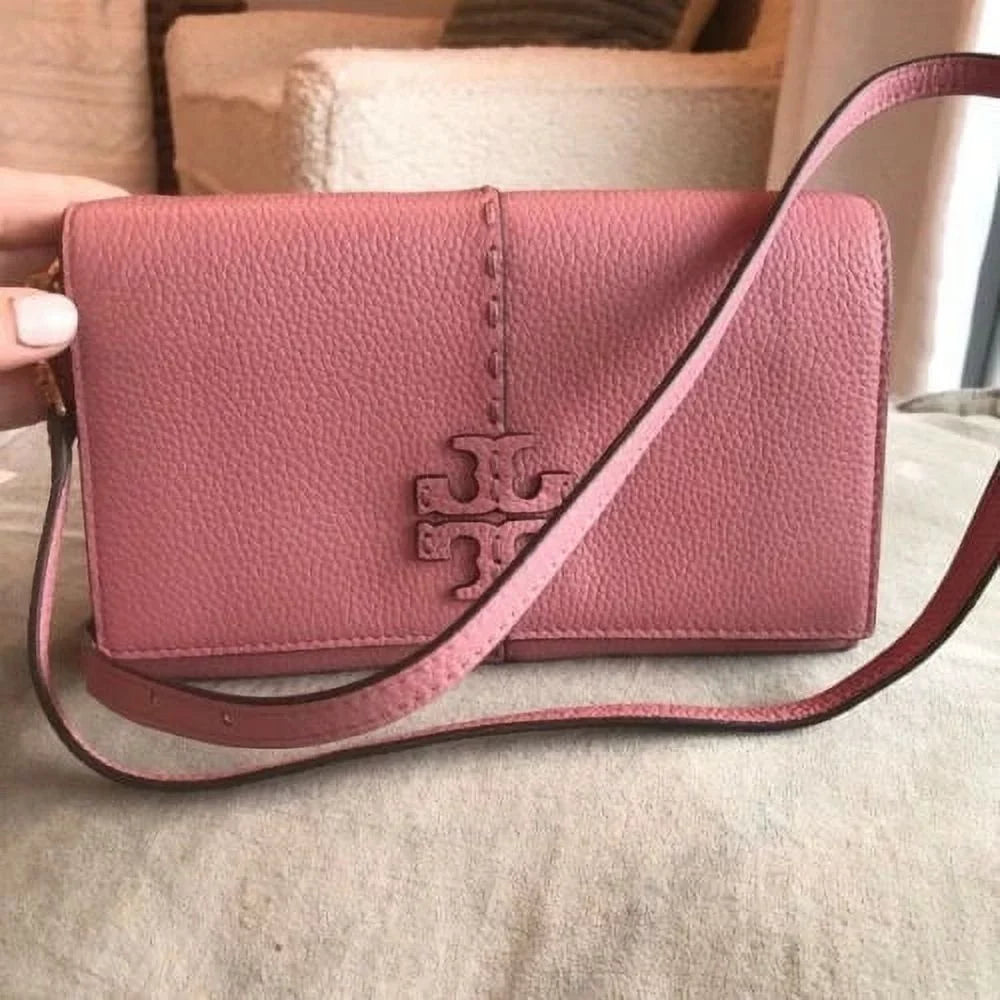 Magnolia McGraw NW Tory Crossbody Wallet Leather Bag Handbag Pink Shoulder Burch