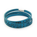 I Silver 925 Leather Love Genuine Languages Engraved Italian 23 - You Wrap Blue wristband Fronay -