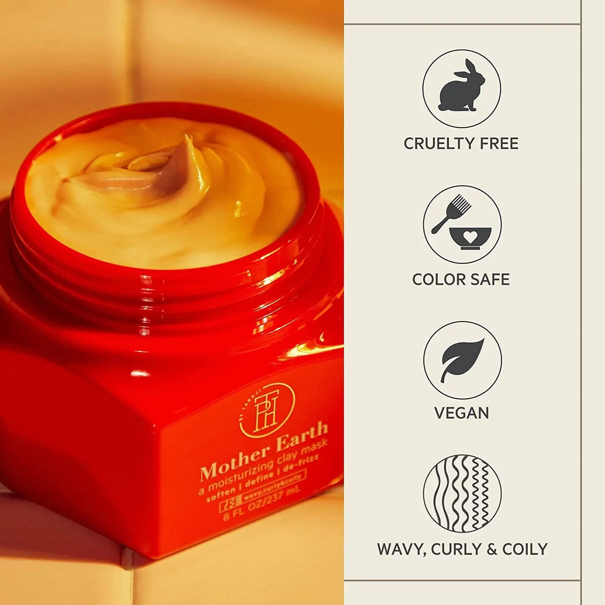 8oz TPH 2 Taraji Mask- by - Mother Earth Pack Defining Clay