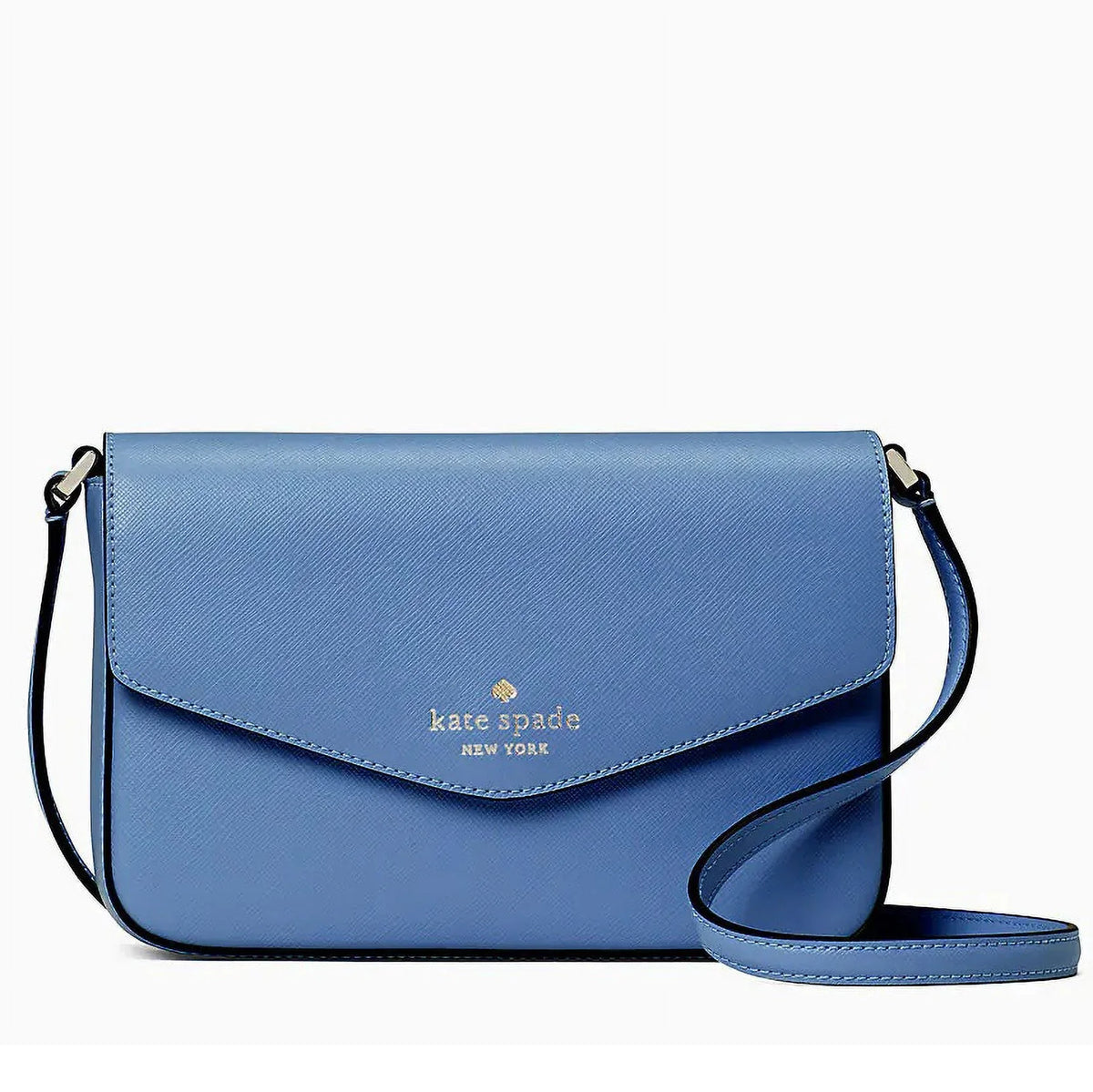 Bag Spade Leather Saffiano Women's York Crossbody New Sadie (Fresh Envelope Blueberry) Kate