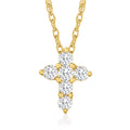 Cross Diamond 0.10 Adult in Pendant Women's, 10kt t.w. Canaria Gold, Yellow Necklace ct.